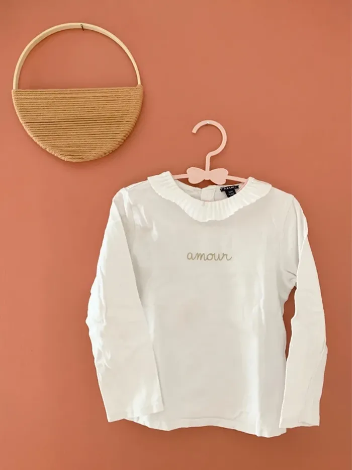 T-shirt fille blanc avec inscription - kiabi - 36 mois