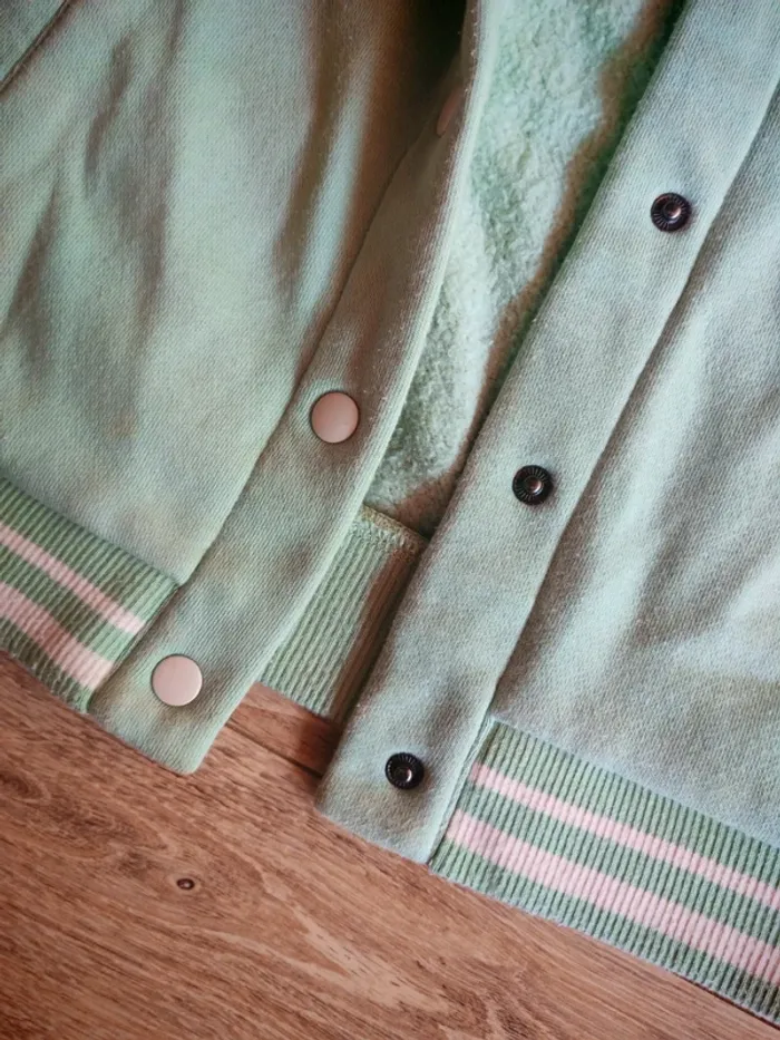 Veste teddy kiabi 10 ans vert pastel - photo numéro 4