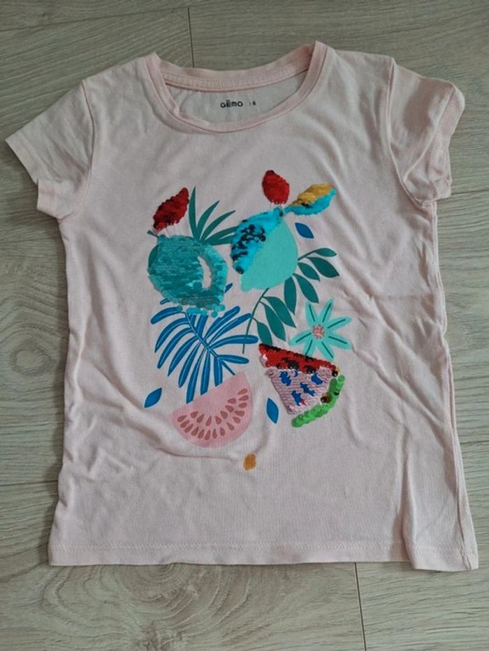 Tee shirt sequins gemo 6 ans - photo numéro 3