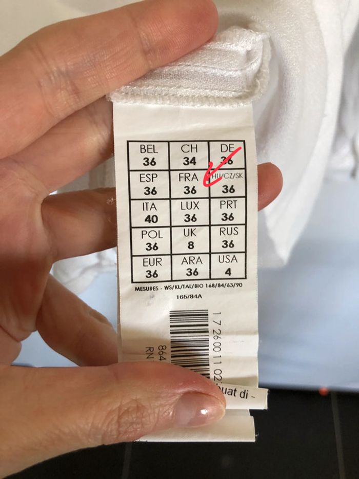 Chemise blanche manches longues dentelle Promod taille 36 38 très bon état - photo numéro 18