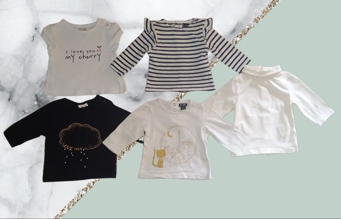 Lot de 5 tee-shirts Kiabi 1 mois
