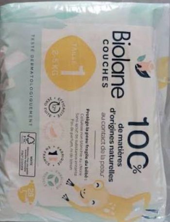 6 paquets de Couche Biolane t1