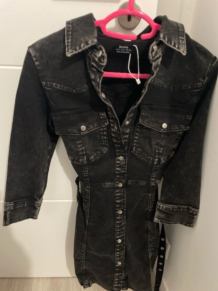 Robe en jean noir Bershka - photo numéro 2