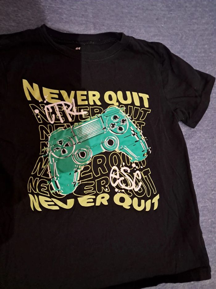 T-shirt gamer 9-10 ans H&M noir - photo numéro 2