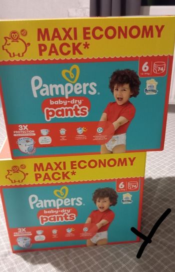 Lot de 2 cartons Pampers pants taille 6 neuf jamais ouvert