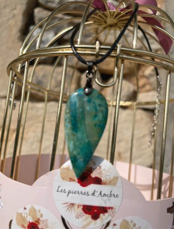 Pendentif mixte  Opale bleu des Andes