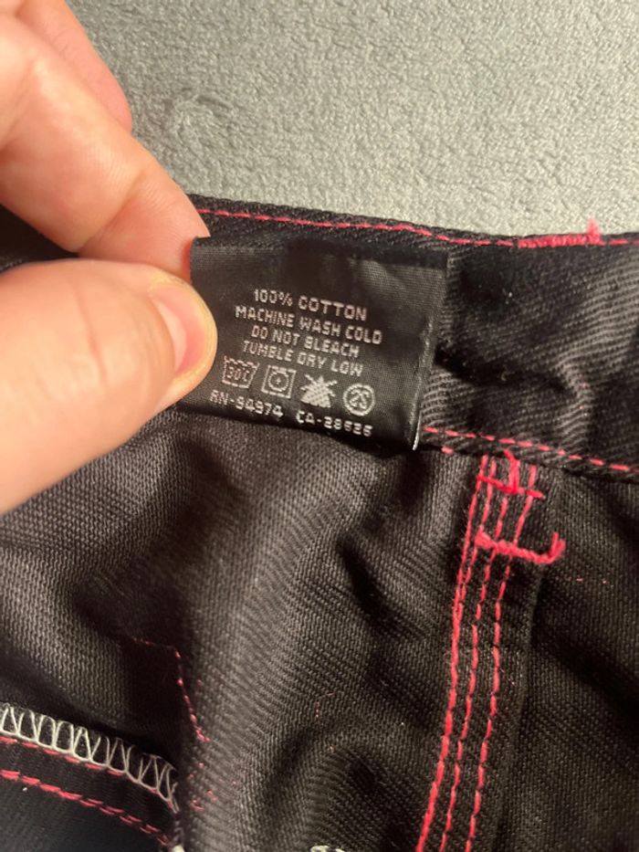 Short/Jort Stussy Black Embroidered Pink Big Logo Back – Taille M - photo numéro 8