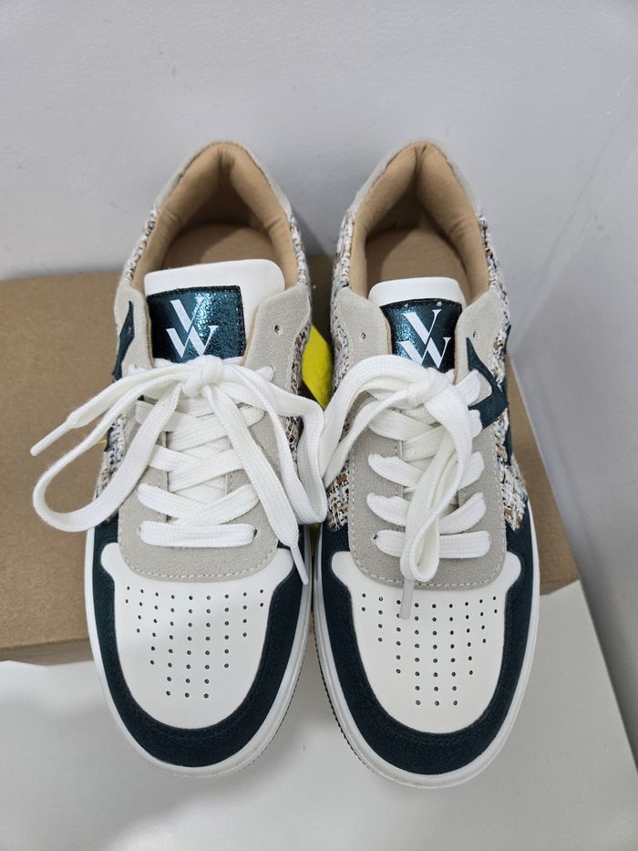 Basket femme Vanessa Wu taille 38 modèle ilyana neuves authentique blanc vert - photo numéro 3