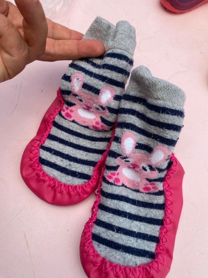 Chaussons chaussettes cuir - photo numéro 3