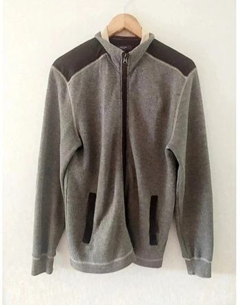 Gilet sweat veste à zip maille douce marron chiné Burton taille M