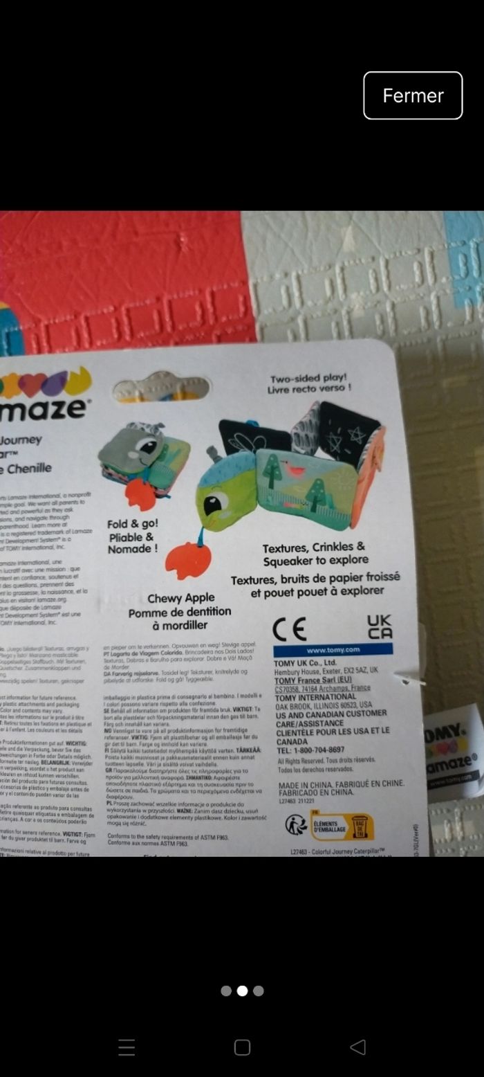 Livre lamaze chenille neuf - photo numéro 2