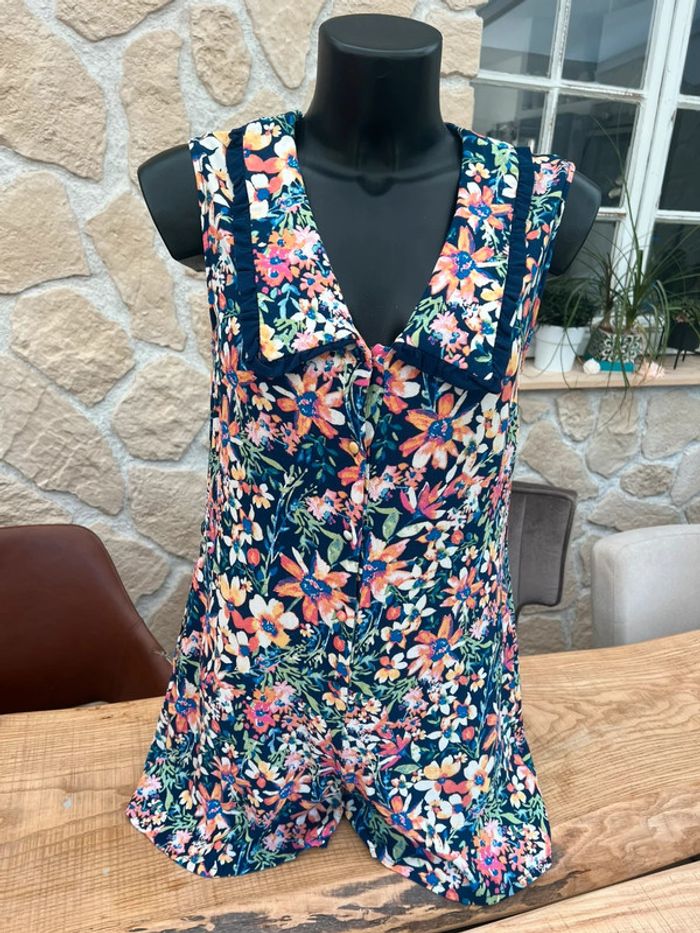 Combishort combinaison d’été taille L 40 femme à fleurs camaïeu