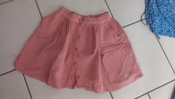 Jupe vieux rose gaze de coton vertbaudet 9 ans
