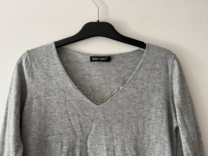 🩶 Magnifique Pull gris Why not Taille Unique 🩶 - photo numéro 2