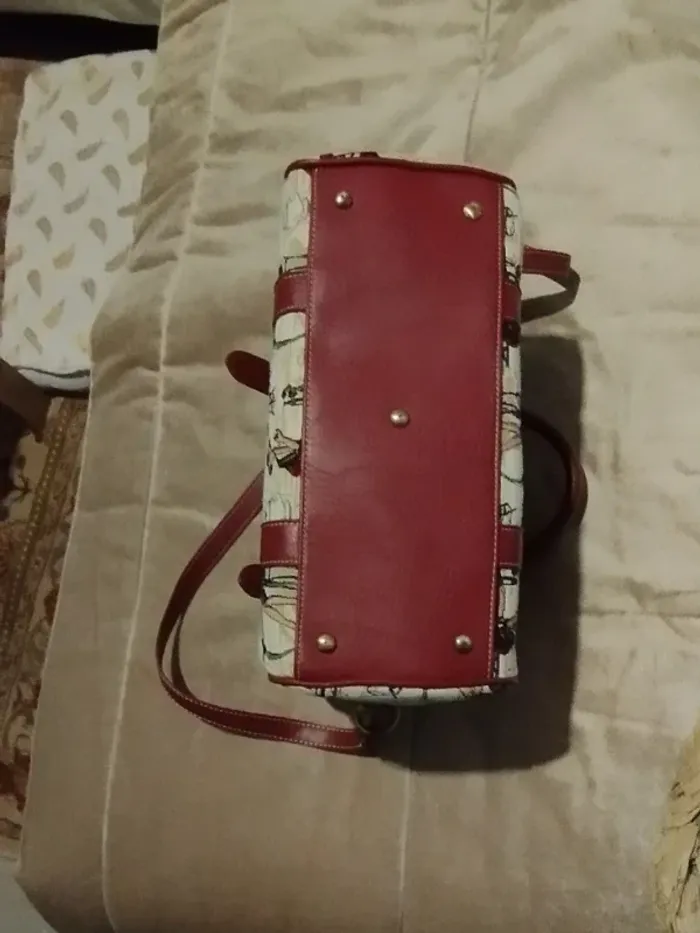 sac à main bandoulière cuir et toile épaisse imprimée  7564052210 - photo numéro 7