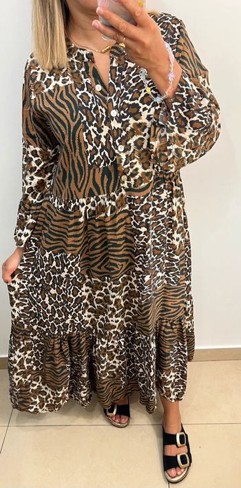 🌿Robe longue fluide Made in Italy – imprimée Taille M-L’