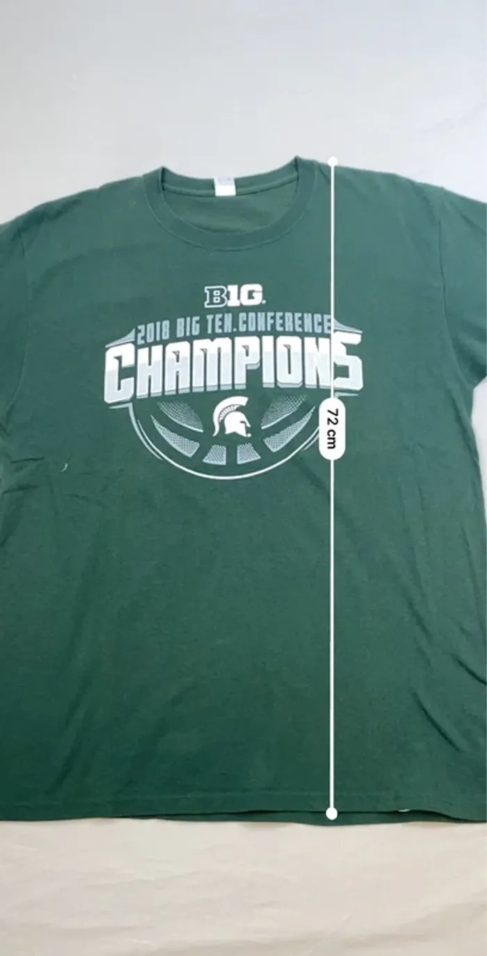 T-shirt imprimé sport USA, homme, été, vert, L, 2018 Big Ten. Conference champions - photo numéro 6