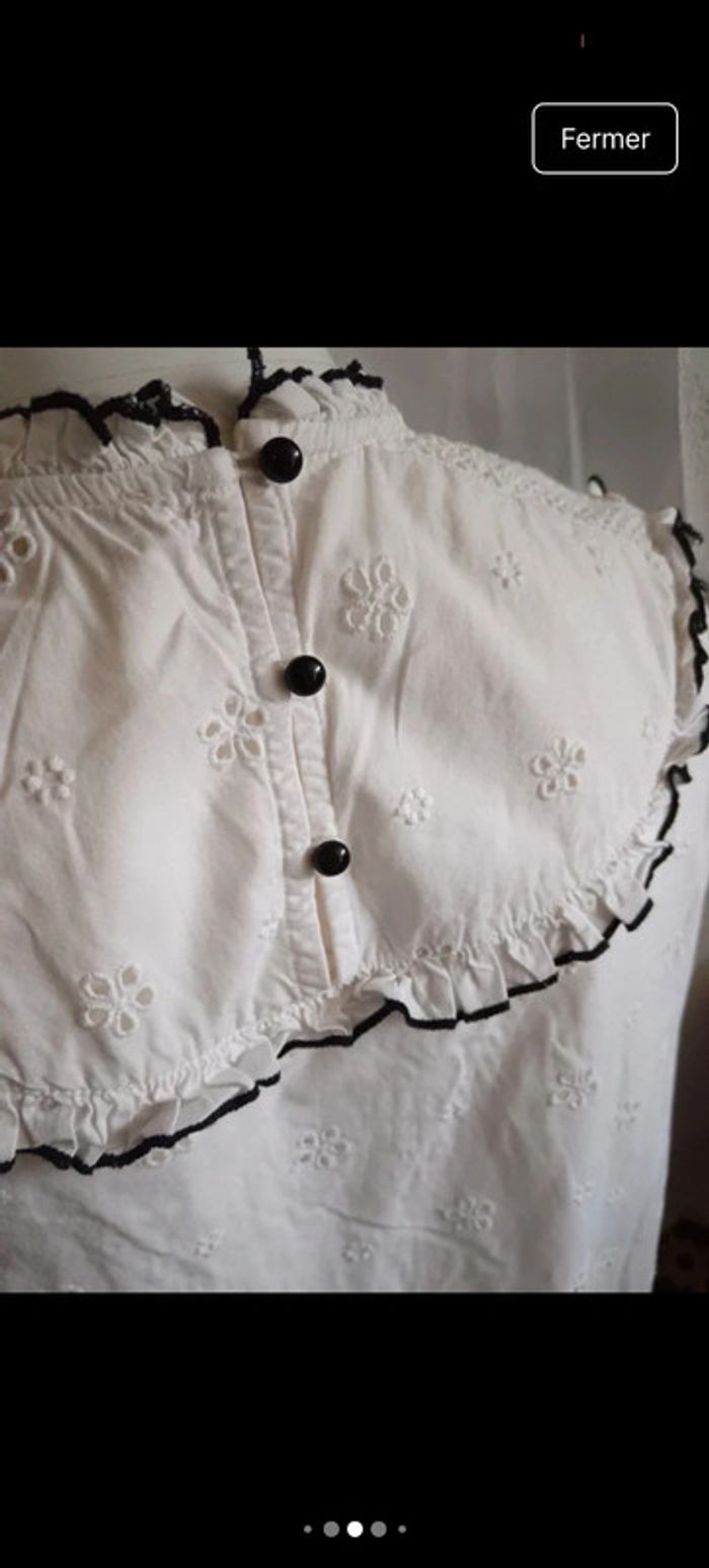 Sézane | Blouse coton broderie et dentelle | t 34 - photo numéro 9