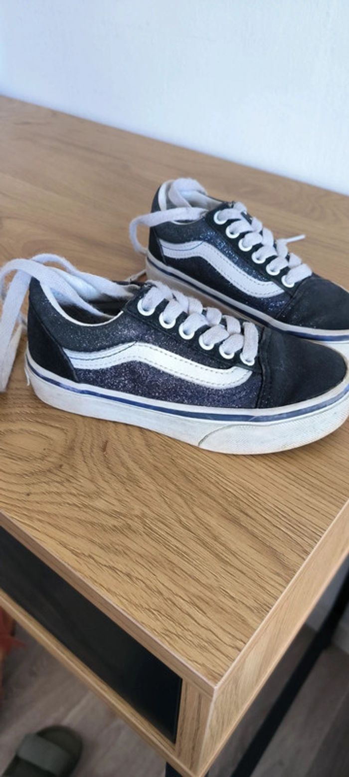 Baskets vans à lacets bleu pailletée 27 - photo numéro 4