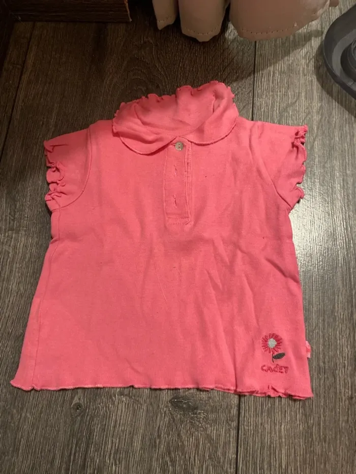 T-shirt manches courtes fantaisie corail  6 «mois