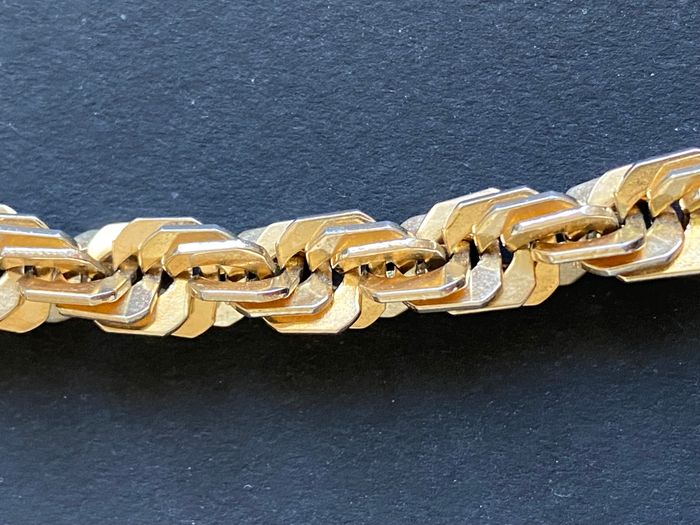 Collier doré chaîne grosses mailles rectangulaires - photo numéro 4