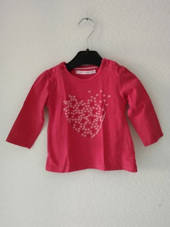 tee shirt rose gémo fille 12 mois