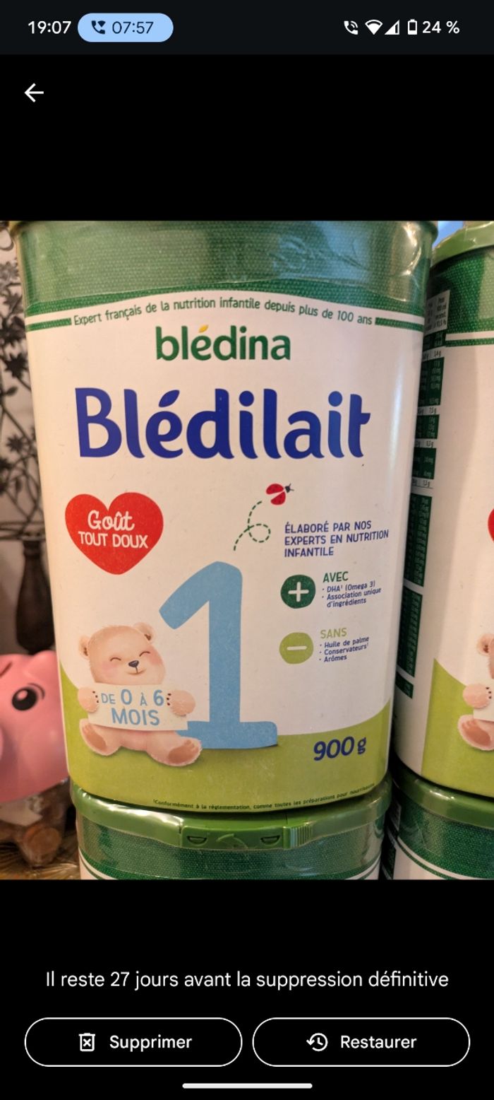4 boîtes de blédilait 1er âge - photo numéro 2