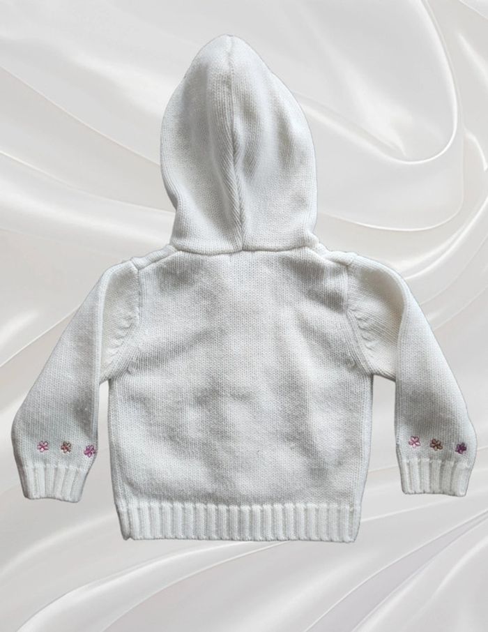 Veste gilet zippé blanc fille 6 mois - photo numéro 2