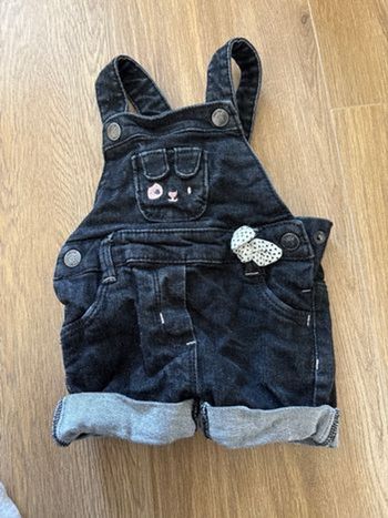 Salopette short jean lapin