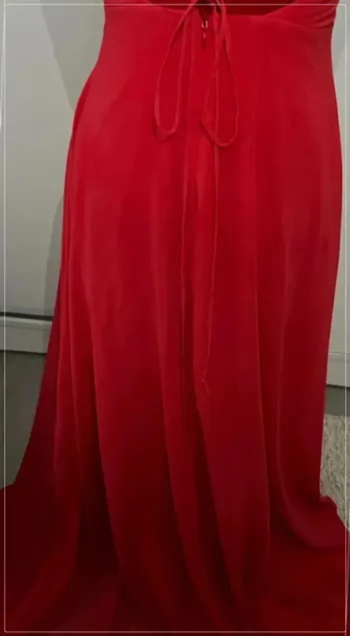 Robe longue rouge dos nu lacé Eva Brazzi - photo numéro 6