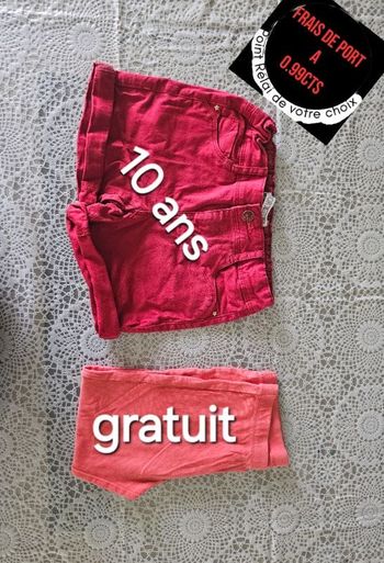 short okaidi fille 10 ans + 1 gratuit