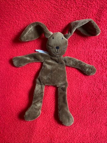 Dpam du pareil au même peluche doudou lapin marron nez yeux noirs micro billes Neuf jamais servi 