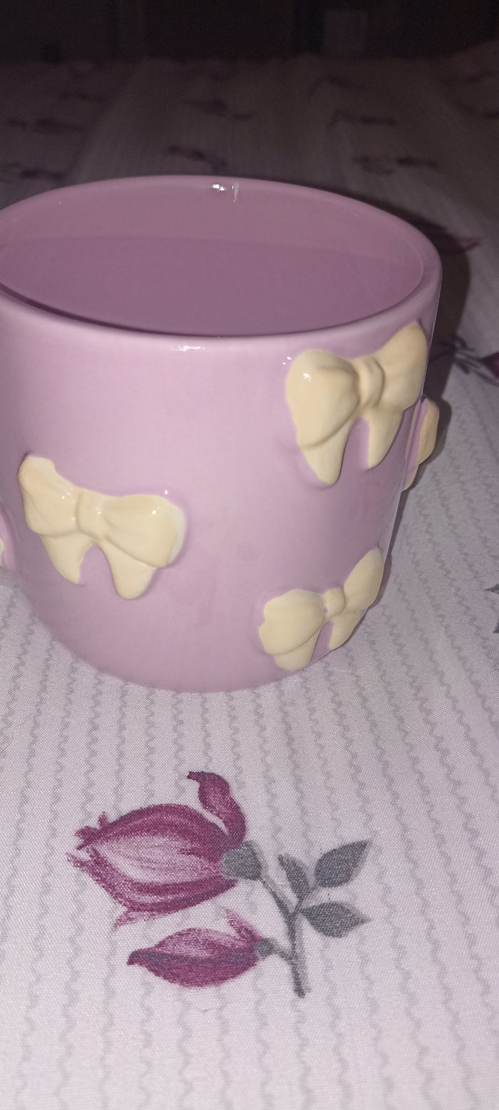 Magnifique pot de fleur mignon noeud kawaii rose - photo numéro 3