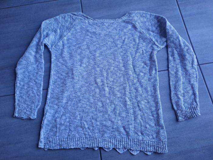 Pull gris à dentelle Kwoman Taille M - photo numéro 7