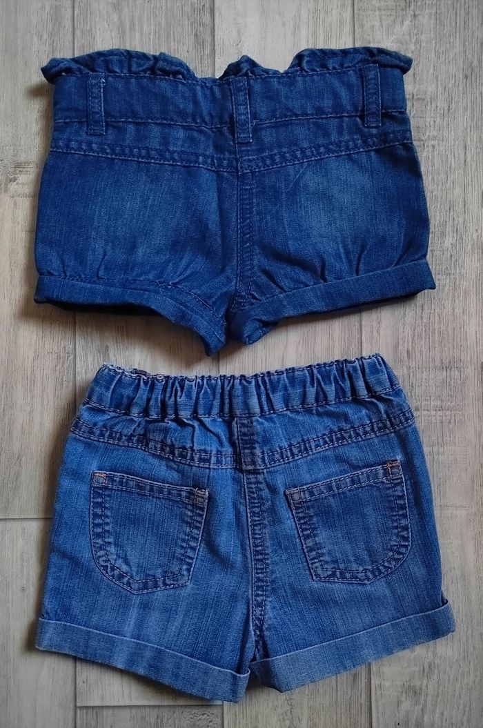 Lot de 2 shorts en jean 12 mois - photo numéro 2