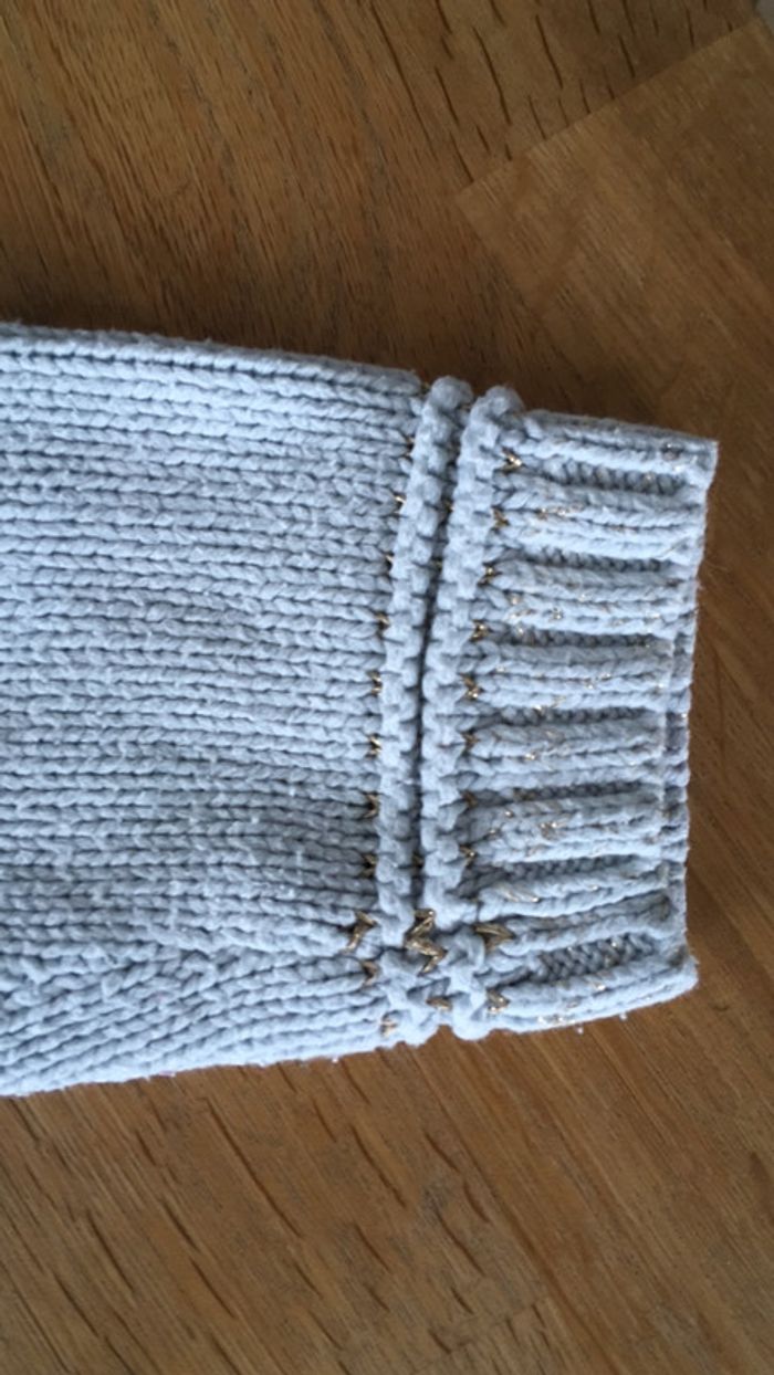 Pull bleu clair filigrane doré Vertbaudet - photo numéro 3