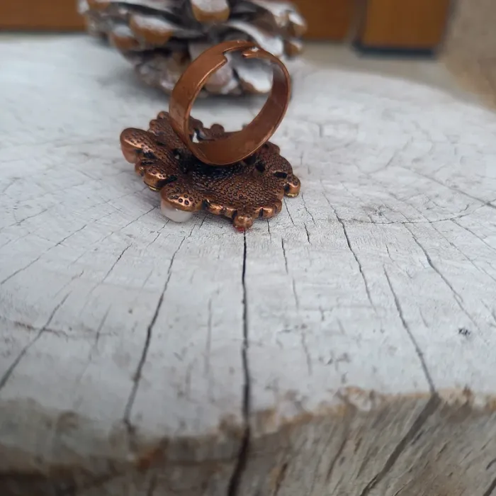 Bague vintage fleur réglable - photo numéro 4