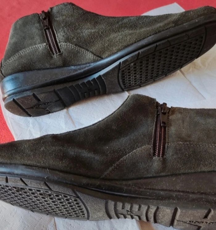 Bottines femme cuir kaki taille 39 - photo numéro 5