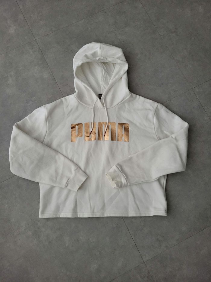 Sweat à capuche PUMA blanc - photo numéro 2