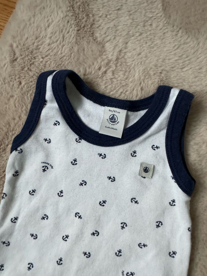 Lot 4 bodies manches courtes marcel 6 mois Petit Bateau Kiabi - photo numéro 4
