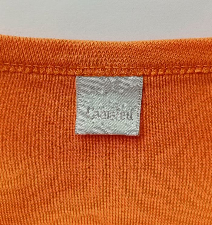 T shirt orange manches 3/4. Camaieu. Taille 1 / 36 / 38 - photo numéro 9