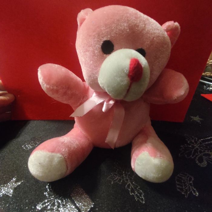 Peluche nounours rose