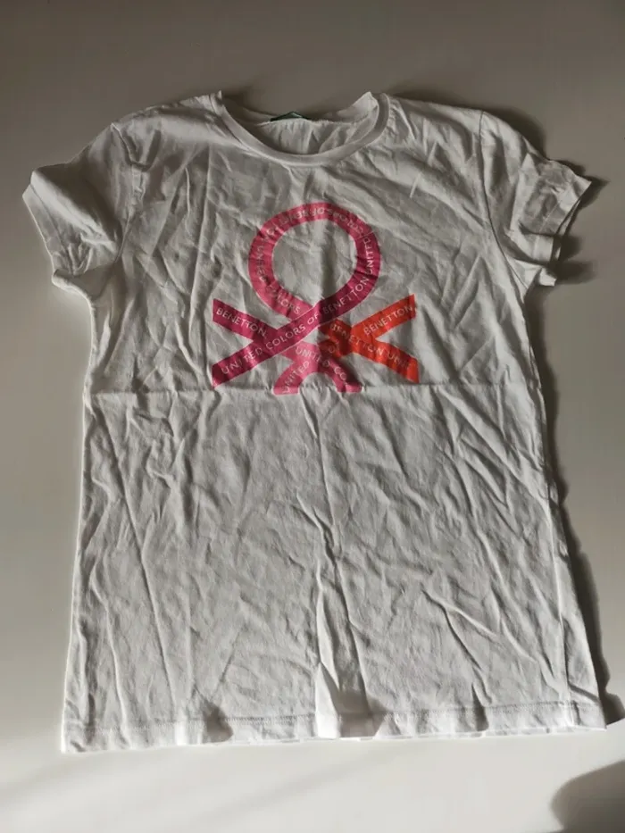 T-shirt à logo pailleté en coton bio United Colors of Benetton