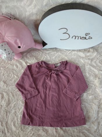 Tunique chemise manches longues joli col Fille 3 mois Dpam