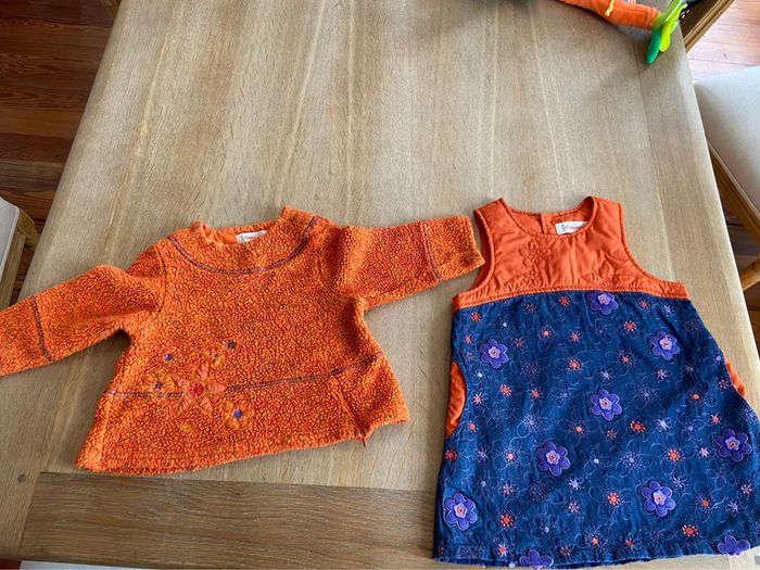 Ensemble robe et pull polaire Catimini taille 3 ans - photo numéro 2