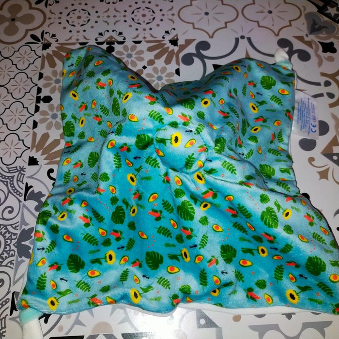 Doudou ours blanc bleu fleurs Musti Mustela - photo numéro 2