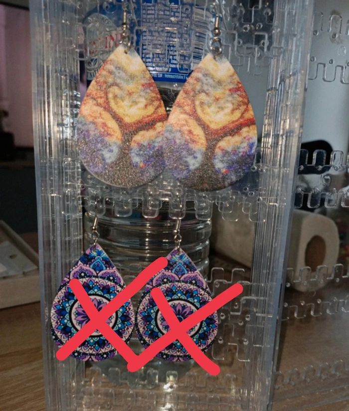 Boucles d'oreilles motif arbre art - photo numéro 2