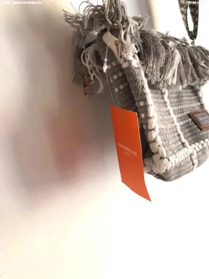 Sac a franges gris Aquarelle neuf avec étiquettes - photo numéro 3