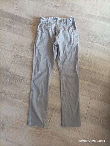 Pantalon Chino slim gris clair 10 ans
