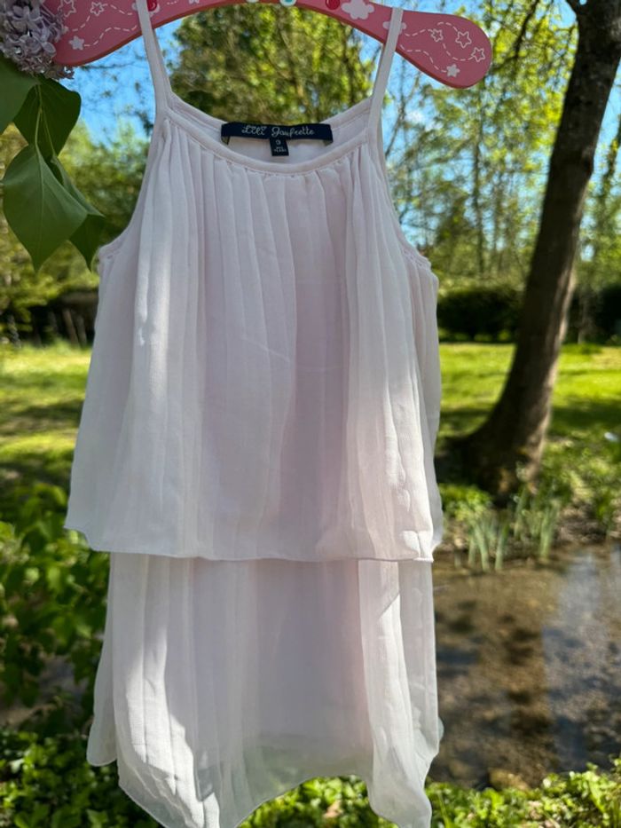Robe Lili gaufrette fille rose pale bon etat 3 ans - photo numéro 2